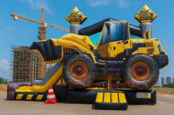 Excavator Bounce House Combo w/ Dry Slide