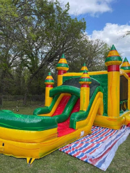 fiesta bounce house and dry slide combo