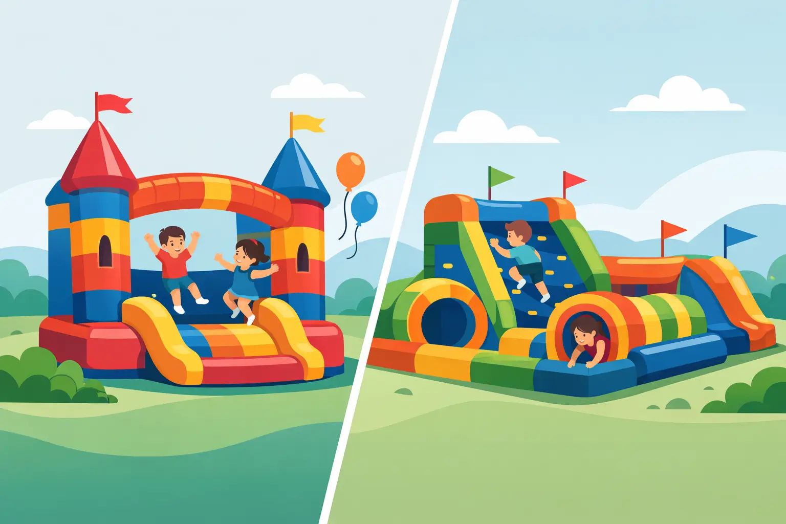 Bounce House vs Obstacle Course